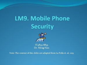 LM 9 Mobile Phone Security IT 48336833 Dr