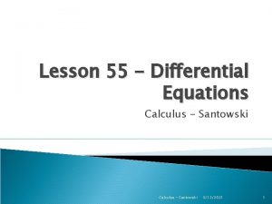 Differential equations calculus