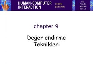 chapter 9 Deerlendirme Teknikleri Deerlendirme Daha nceki blmlerde