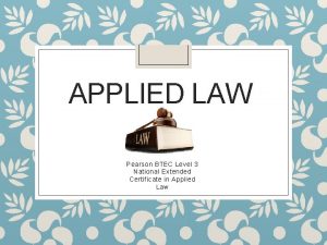 Btec applied law