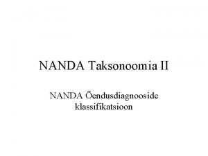 Nanda õendusdiagnoosid