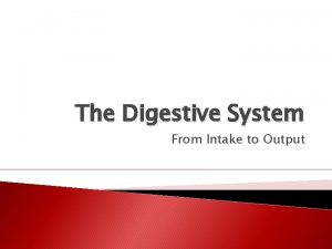Output of digestive system