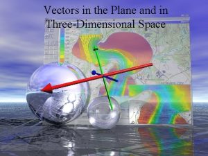 Vectors in the Plane and in ThreeDimensional Space