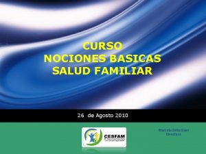 CURSO NOCIONES BASICAS SALUD FAMILIAR 26 de Agosto