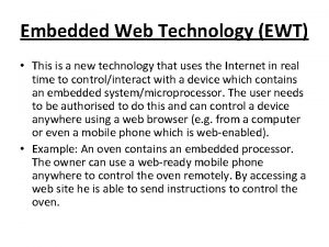 Embedded web technology documentation