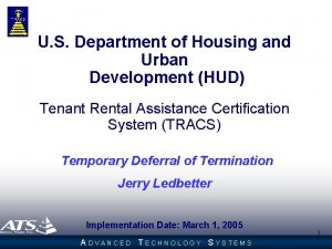 U S Department of Housing and Urban Development