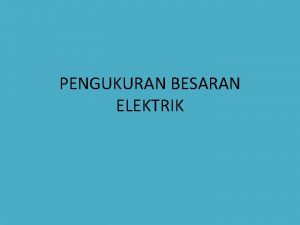 Klasifikasi alat ukur