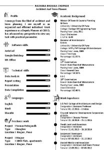 RACHANA BHOSALECHOPADE Architect And Town Planner Profile I