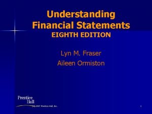 Understanding Financial Statements EIGHTH EDITION Lyn M Fraser