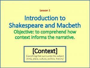 Macbeth introduction