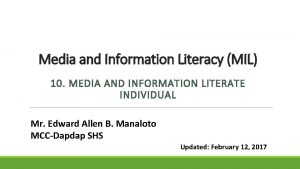 Graphic organizer about media and information literacy