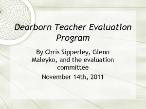 Teacher evaluation