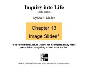 Inquiry into Life Tenth Edition Sylvia S Mader