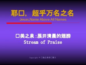 Grace tseng stream of praise