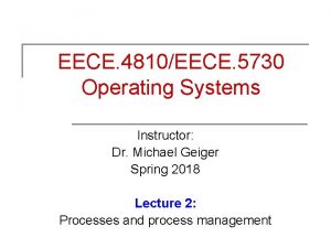 EECE 4810EECE 5730 Operating Systems Instructor Dr Michael