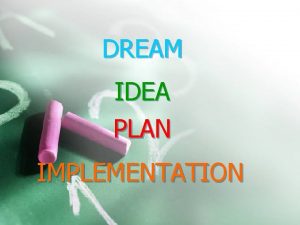 DREAM IDEA PLAN IMPLEMENTATION 1 ModernControlLecture Present to