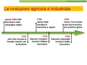 Le rivoluzioni agricola e industriale secoli XVIIXVIII Recinzioni