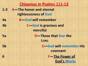 Chiasm in psalms