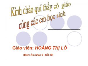 Gio vin HONG TH L Mn m nhc