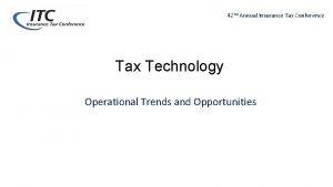 Tax technology conference