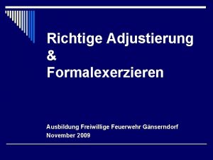 Richtige Adjustierung Formalexerzieren Ausbildung Freiwillige Feuerwehr Gnserndorf November