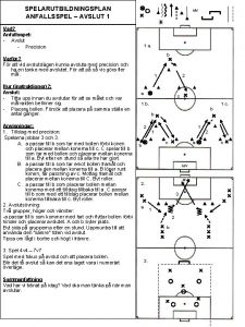SPELARUTBILDNINGSPLAN ANFALLSSPEL AVSLUT 1 MV Vad Anfallsspel Avslut