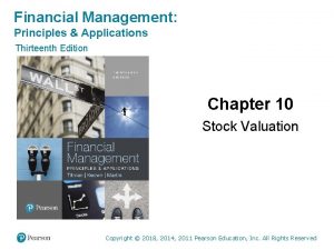 Financial Management Principles Applications Thirteenth Edition Chapter 10