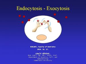 Endocytosis Exocytosis BIOLOGY Faculty of Dentistry 2019 10