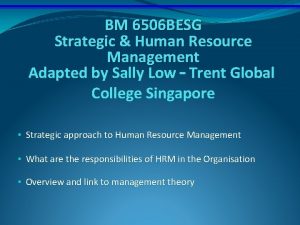 BM 6506 BESG Strategic Human Resource Management Adapted