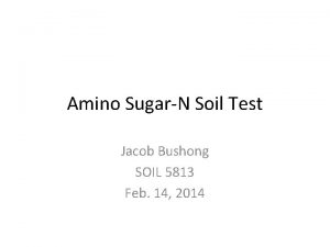 Amino SugarN Soil Test Jacob Bushong SOIL 5813