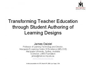 Transforming Teacher Education through Student Authoring of Learning