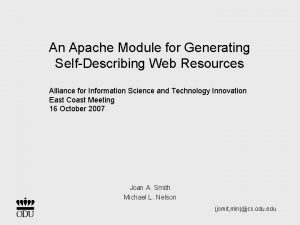 An Apache Module for Generating SelfDescribing Web Resources