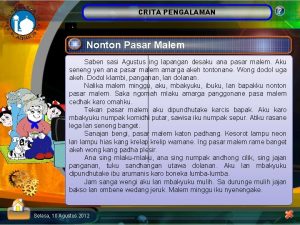 CRITA PENGALAMAN Nonton Pasar Malem Saben sasi Agustus