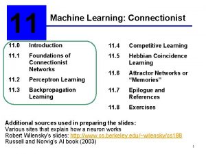 11 Machine Learning Connectionist 11 0 Introduction 11