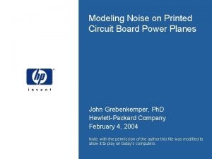 Modeling Noise on Printed Circuit Board Power Planes
