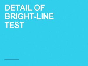 Bright-line test examples