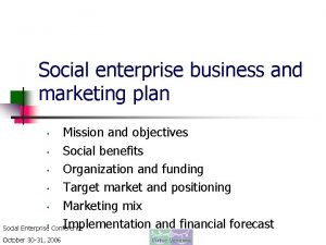 Social enterprise marketing strategy