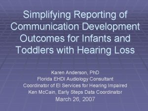 Simplifying Reporting of Communication Development Outcomes for Infants
