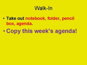 WalkIn Take out notebook folder pencil box agenda