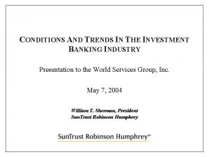 Investment banking trends