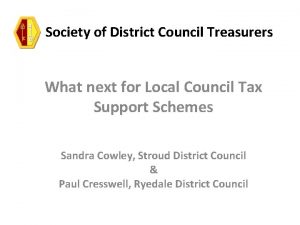 Society of District Council Treasurers What next for