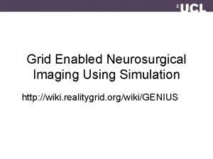 Grid Enabled Neurosurgical Imaging Using Simulation http wiki