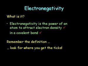 Thinking (electro)negatively electronegativity scale