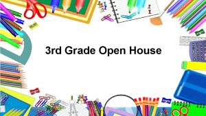 3 rd Grade Open House WELCOME TO THIRD