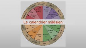 Le calendrier milsien Dbut de lanne dbut dhiver