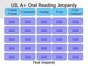Oral reading uil