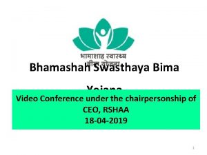 Bhamashah Swasthaya Bima Yojana Video Conference under the