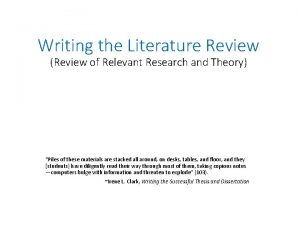 Meaning of literature review