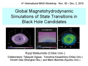 4 th International MAXI Workshop Nov 30 Dec