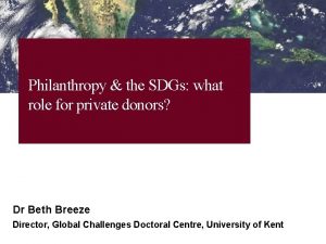 The UKs European university Philanthropy the SDGs what